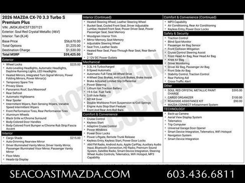 New 2026 MAZDA CX-70 3.3 Turbo S w/ Premium Plus AWD/4WD image 19