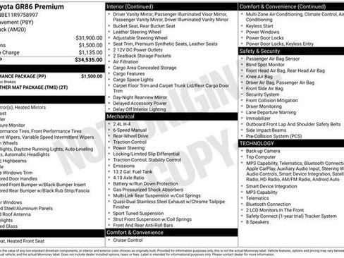 Used 2024 Toyota GR86 Premium w/ Performance Package RWD image 2