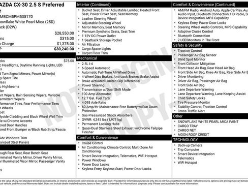 Used 2023 MAZDA CX-30 AWD 2.5 S w/ Preferred Package image 3