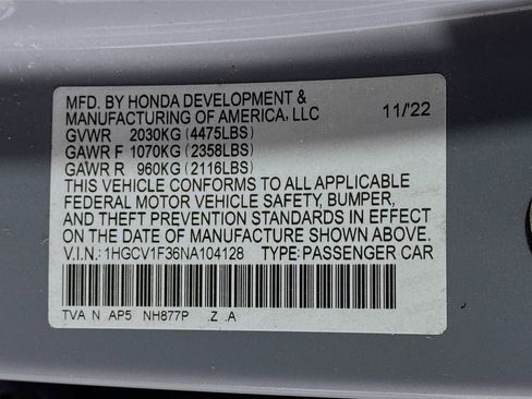 Certified 2022 Honda Accord Sport image 29