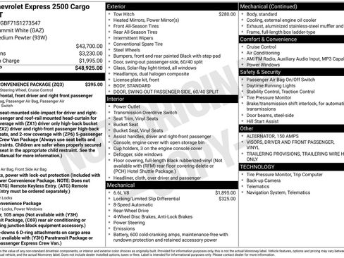 New 2025 Chevrolet Express 2500 Extended w/ Driver Convenience Package image 3