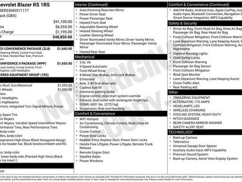 Used 2021 Chevrolet Blazer RS w/ Enhanced Convenience Package image 27