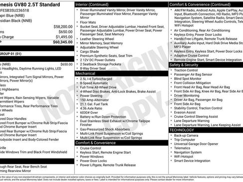 Used 2025 Genesis GV80 2.5T Standard image 6