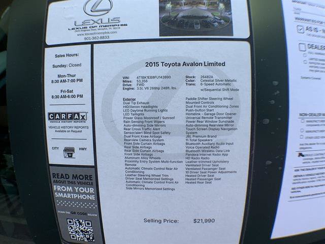Used 2015 Toyota Avalon Limited FWD image 26