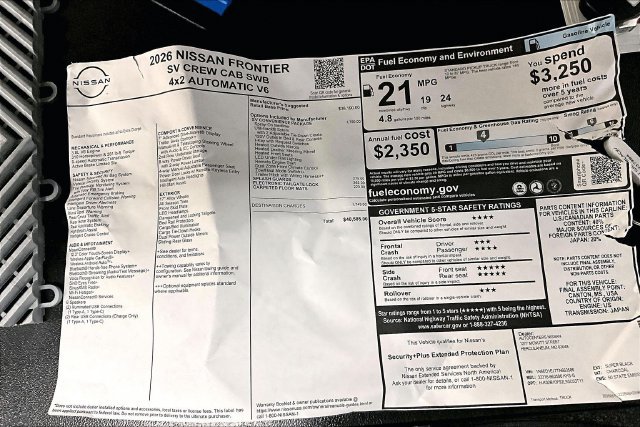 New 2026 Nissan Frontier SV w/ SV Convenience Package RWD image 41