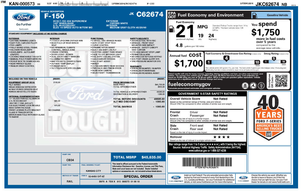 Used 2018 Ford F150 XLT w/ Equipment Group 301A Mid AWD/4WD image 26
