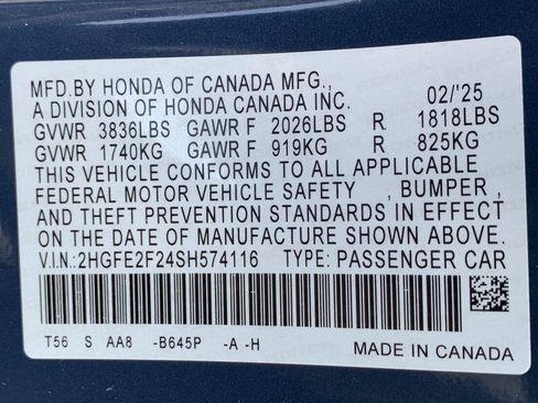 Certified 2025 Honda Civic LX image 35