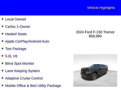 Used 2024 Ford F150 Tremor w/ Bed Utility Package AWD/4WD image 2