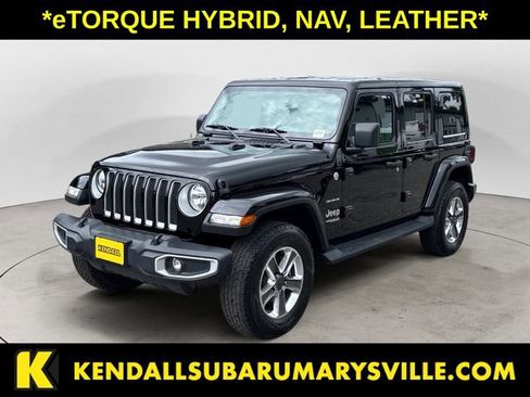Used 2021 Jeep Wrangler Unlimited Sahara w/ Uconnect 4C Nav & Sound Group AWD/4WD image 1