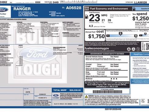 Used 2020 Ford Ranger XL w/ Equipment Group 101A Mid RWD image 20