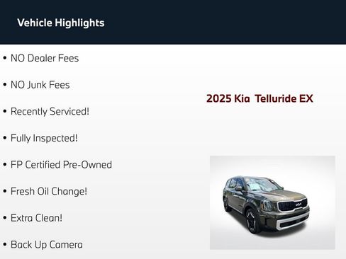 Used 2025 Kia Telluride EX w/ EX Captain's Chair Package FWD image 70