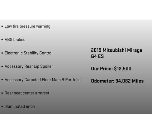 Used 2019 Mitsubishi Mirage G4 ES FWD image 12