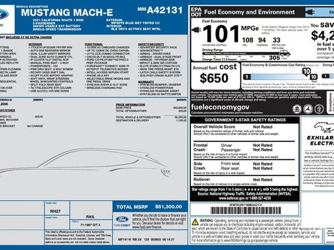 Used 2021 Ford Mustang Mach-E California Route 1 RWD image 4
