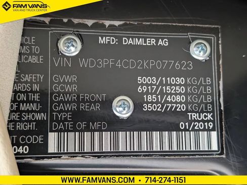 Used 2019 Mercedes-Benz Sprinter 170 Cargo image 41