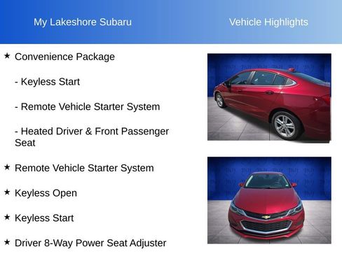 Used 2017 Chevrolet Cruze LT w/ Convenience Package FWD image 11
