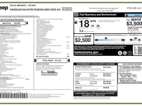 Used 2016 Jeep Wrangler Unlimited Rubicon image 32