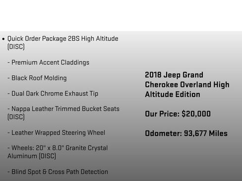 Used 2018 Jeep Grand Cherokee High Altitude AWD/4WD image 18