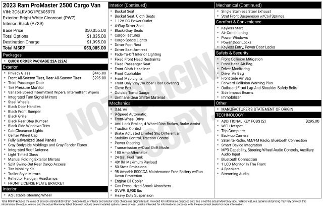 Used 2023 RAM ProMaster 2500 FWD image 48