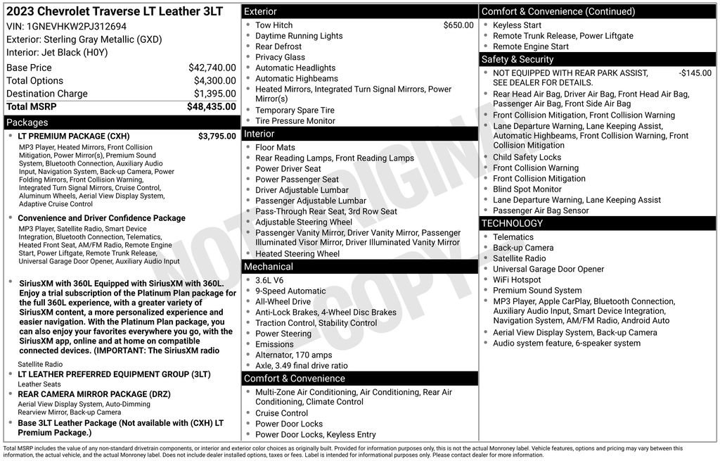 Used 2023 Chevrolet Traverse LT w/ LT Premium Package AWD/4WD image 2
