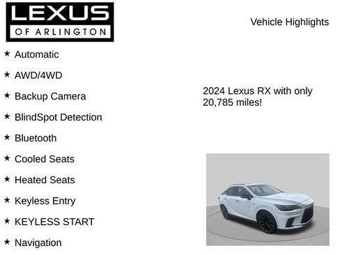 Used 2024 Lexus RX 350 F Sport w/ Convenience Package AWD/4WD image 8