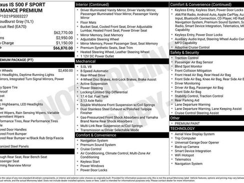 Used 2023 Lexus IS 500 RWD image 3