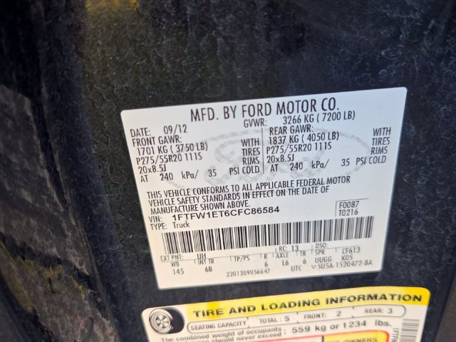 Used 2012 Ford F150 FX4 w/ FX Luxury Pkg AWD/4WD image 6