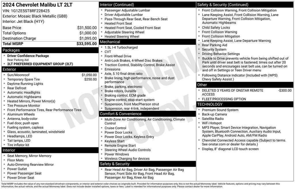 Certified 2024 Chevrolet Malibu LT FWD image 35