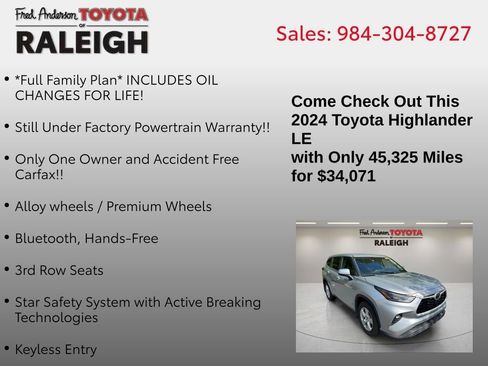 Used 2024 Toyota Highlander LE image 3