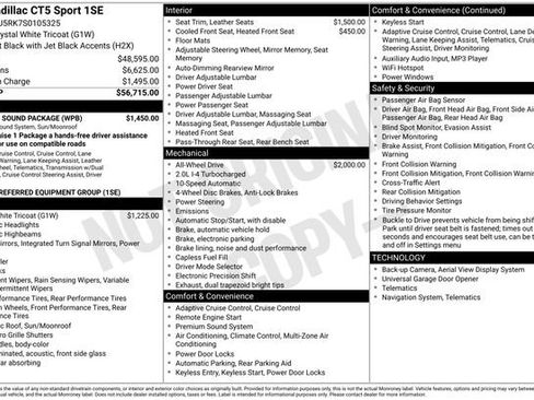 New 2025 Cadillac CT5 Sport w/ Sun And Sound Package AWD/4WD image 11