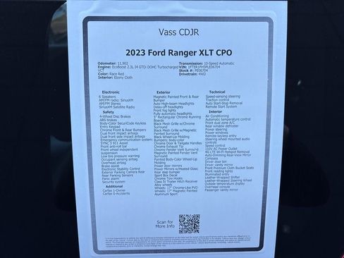 Used 2023 Ford Ranger XLT w/ Equipment Group 302A High image 3
