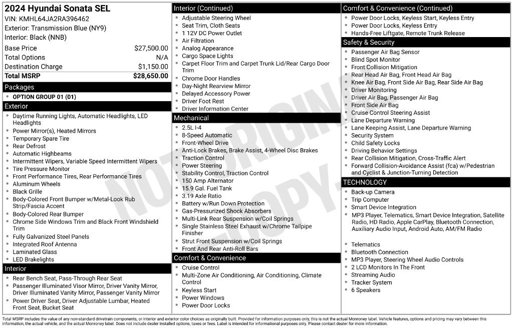 Used 2024 Hyundai Sonata SEL FWD image 19