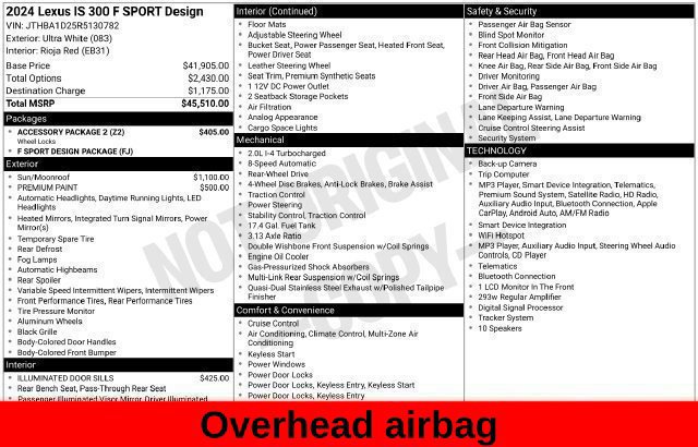 Used 2024 Lexus IS 300 F Sport w/ Accessory Package 2 RWD image 42
