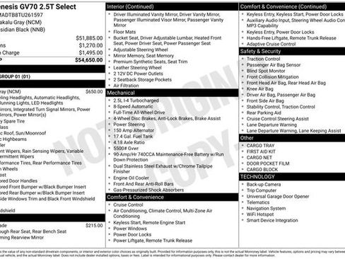 Used 2026 Genesis GV70 2.5T Select image 1