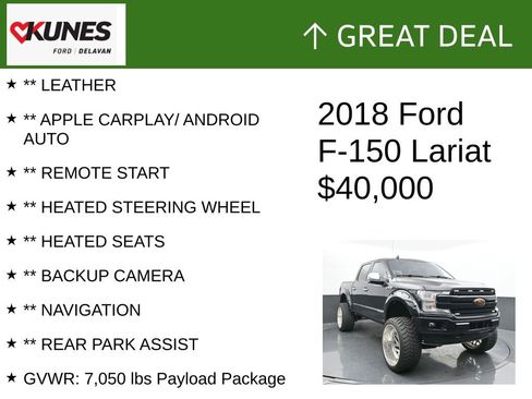 Used 2018 Ford F150 Lariat w/ Equipment Group 502A Luxury image 2