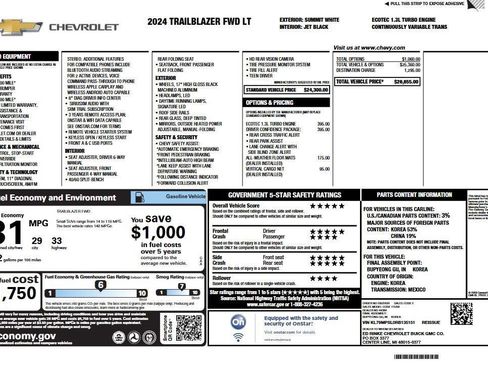 Used 2024 Chevrolet TrailBlazer LT w/ Driver Confidence Package FWD image 6