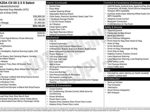 New 2025 MAZDA CX-50 AWD 2.5 S w/ Select Package image 6