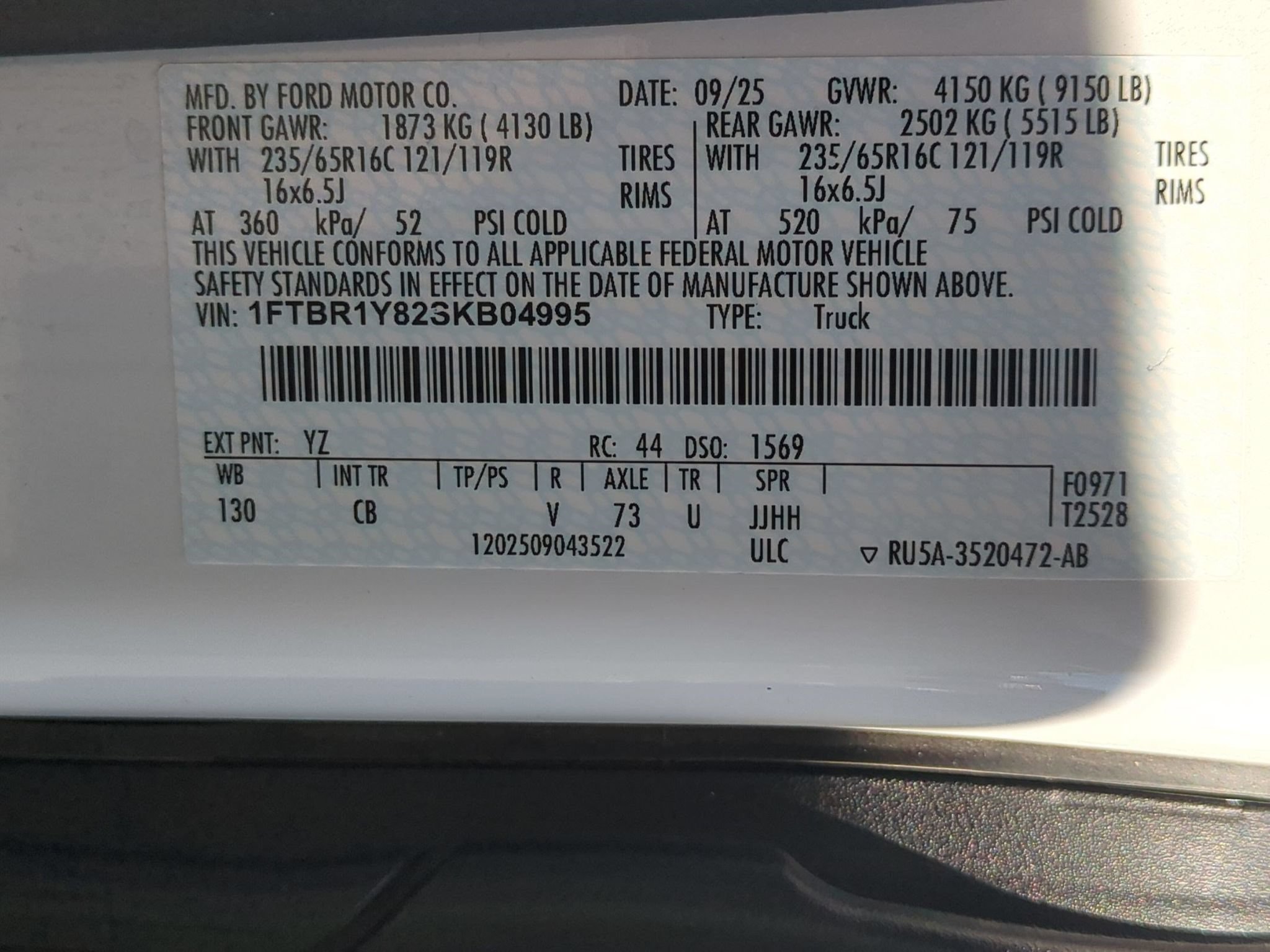 Certified 2025 Ford Transit 250 Low Roof w/ Exterior Upgrade Package RWD image 24