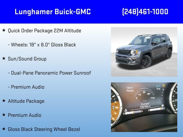 Used 2022 Jeep Renegade Altitude w/ Sun/Sound Group AWD/4WD image 12