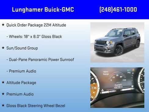 Used 2022 Jeep Renegade Altitude w/ Sun/Sound Group AWD/4WD image 12