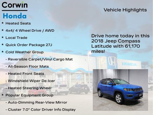Used 2018 Jeep Compass Latitude w/ Popular Equipment Group image 7