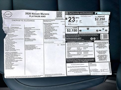 New 2026 Nissan Murano Platinum image 21