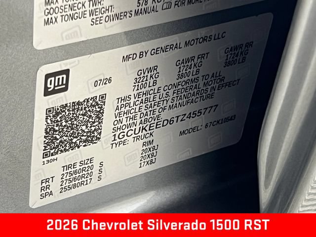 New 2026 Chevrolet Silverado 1500 RST AWD/4WD image 29