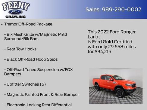 Certified 2022 Ford Ranger Lariat w/ Tremor Off-Road Package image 22