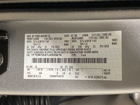 Certified 2020 Ford F150 XLT w/ Equipment Group 302A Luxury AWD/4WD image 31