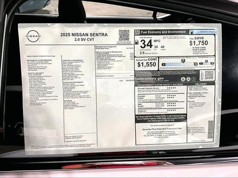 New 2025 Nissan Sentra SV w/ All-Weather Package image 33