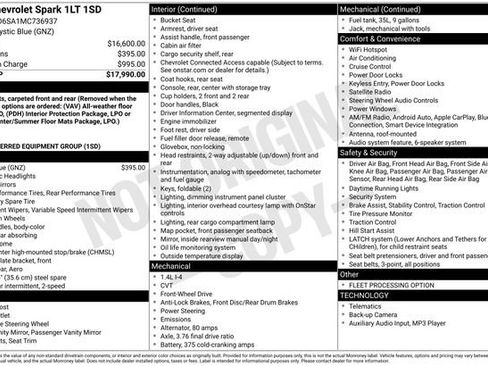 Used 2021 Chevrolet Spark LT image 1