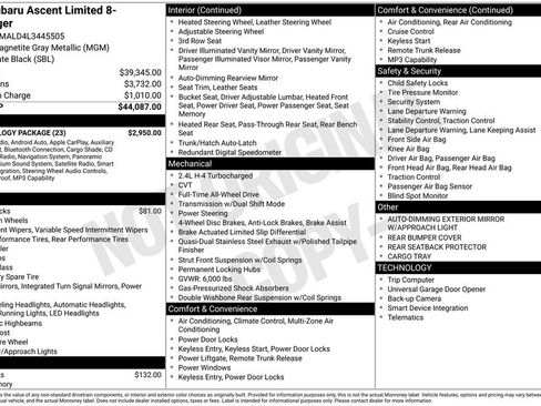 Used 2020 Subaru Ascent Limited w/ Technology Package image 42