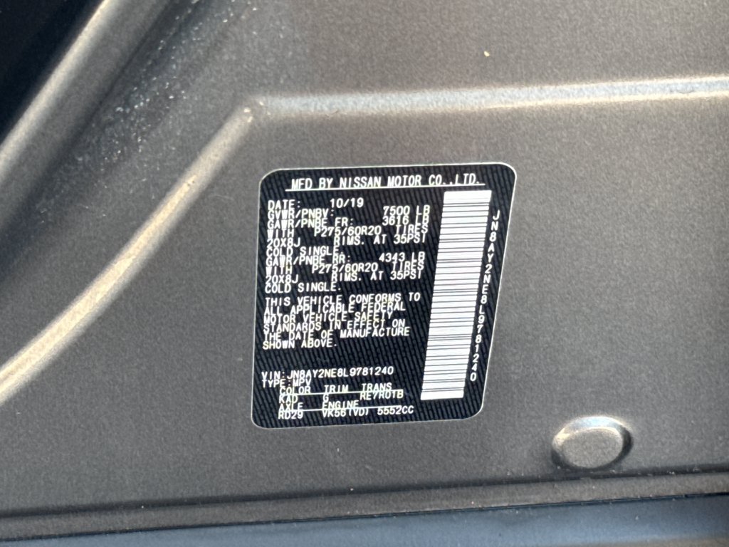Used 2020 Nissan Armada Platinum w/ Captain's Chairs Package AWD/4WD image 51