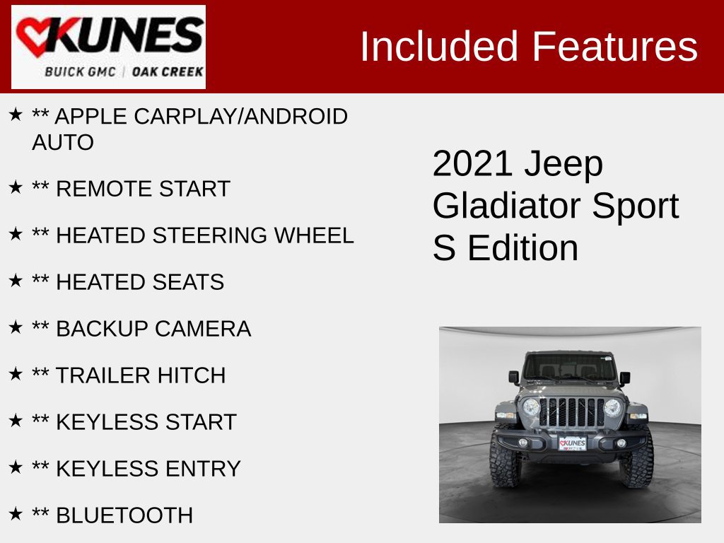 Used 2021 Jeep Gladiator Sport AWD/4WD image 2