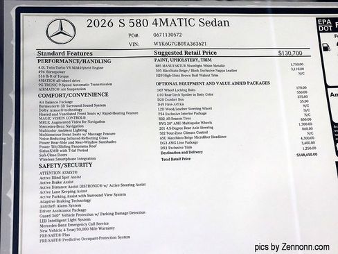 New 2026 Mercedes-Benz S 580 4MATIC Sedan image 29